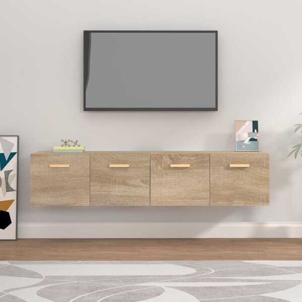 2 db sonoma tölgy színű szerelt fa faliszekrény 80x35x36,5 cm