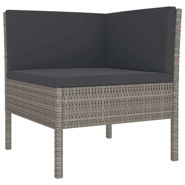 VidaXL Kerti Ülőgarnitúra - 3 részes - Szürke Polyrattan