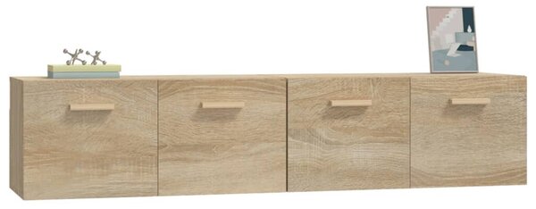 2 db sonoma tölgy színű szerelt fa faliszekrény 80x35x36,5 cm