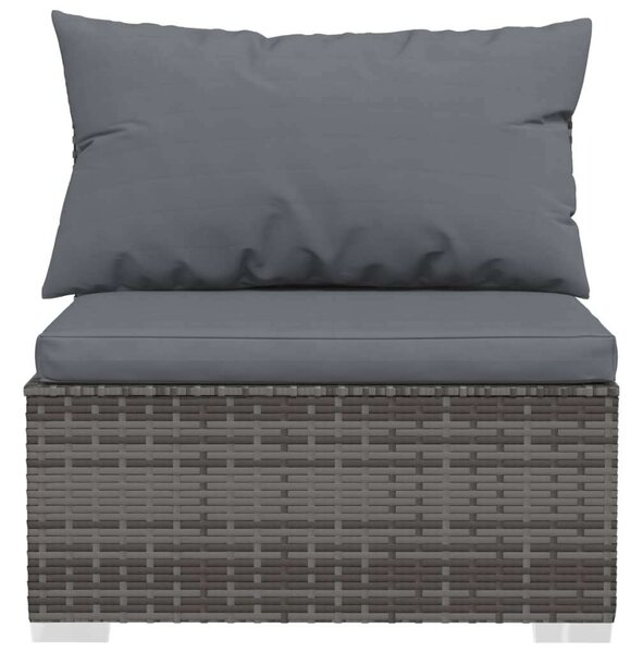 Polyrattan Kerti Ülőgarnitúra - 7 részes - Szürke