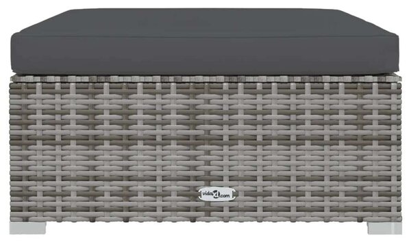 Polyrattan Kerti Ülőgarnitúra - 7 részes - Szürke