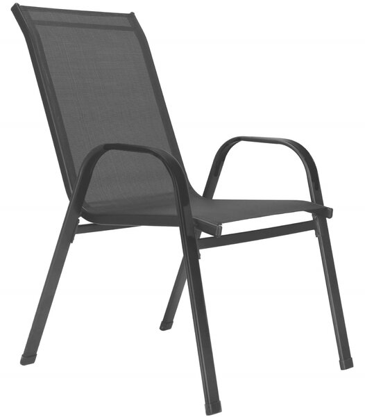 Springos fém kerti Szék 73x55,5x93cm 2db - Fekete