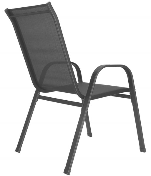Springos fém kerti Szék 73x55,5x93cm 2db - Fekete