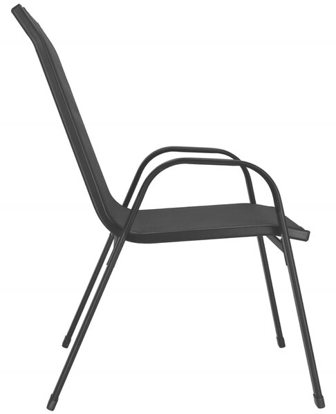 Springos fém kerti Szék 73x55,5x93cm 2db - Fekete