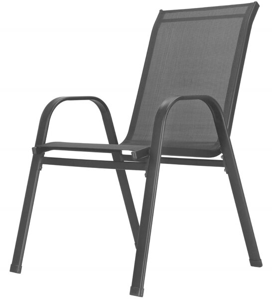 Springos fém kerti Szék 73x55,5x93cm 2db - Fekete