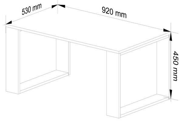 AKORD NOX Laminált Dohányzóasztal Fehér-Fekete