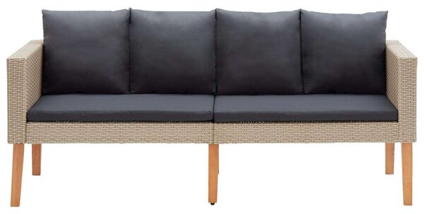 Polyrattan Kerti Ülőgarnitúra - 4 részes - Bézs
