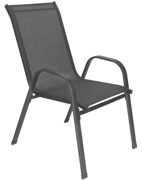 Springos fém kerti Szék 73x55.5x93cm - Fekete