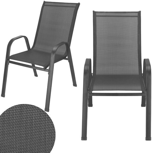 Springos fém kerti Szék 73x55.5x93cm - Fekete