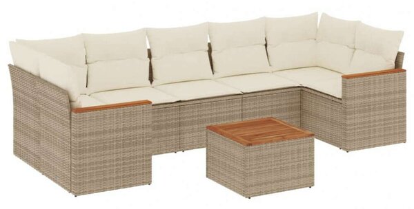 VidaXL Polyrattan Kerti Ülőgarnitúra - 8 részes - Bézs