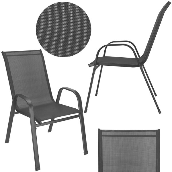 Springos fém kerti Szék 73x55.5x93cm - Fekete