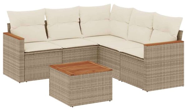 VidaXL Polyrattan Kerti Ülőgarnitúra - 6 részes - Bézs