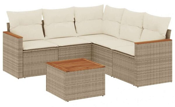 VidaXL Polyrattan Kerti Ülőgarnitúra - 6 részes - Bézs