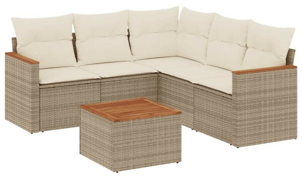 VidaXL Polyrattan Kerti Ülőgarnitúra - 6 részes - Bézs