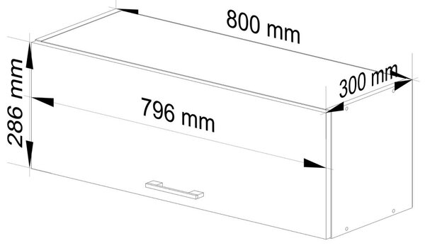 AKORD Oliwia 80 Felső Konyhaszekrény Laminált Fehér Matt