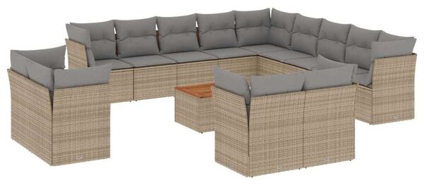 VidaXL Polyrattan Kerti Ülőgarnitúra - 14 részes - Bézs