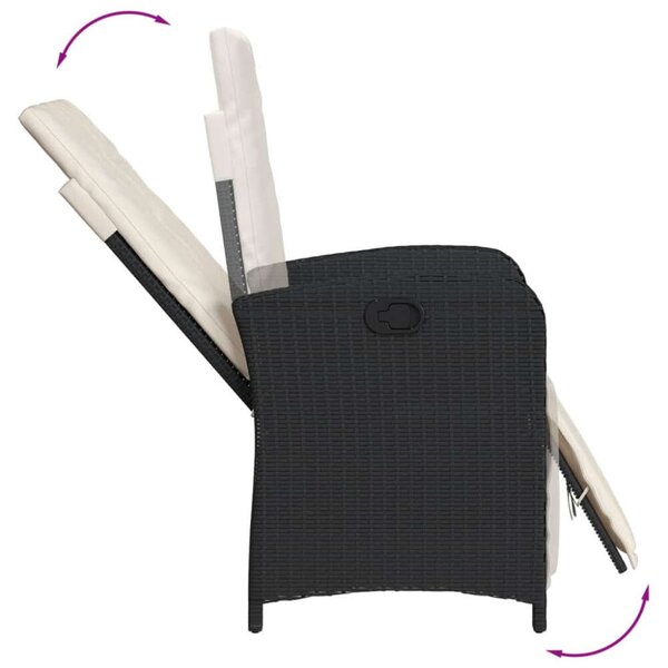 VidaXL Polyrattan Kerti Étkezőgarnitúra - 5 részes, Fekete