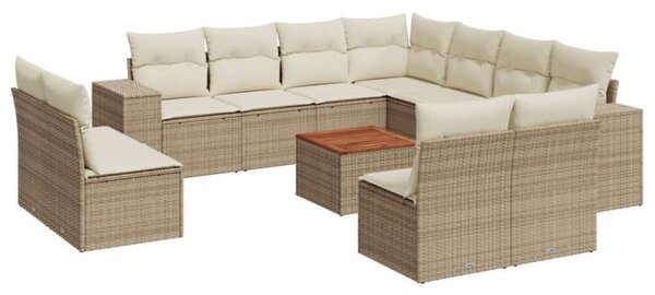 VidaXL Polyrattan Kerti Ülőgarnitúra - 12 részes - Bézs