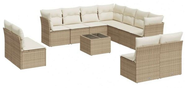 VidaXL Polyrattan Kerti Ülőgarnitúra - 12 részes - Bézs