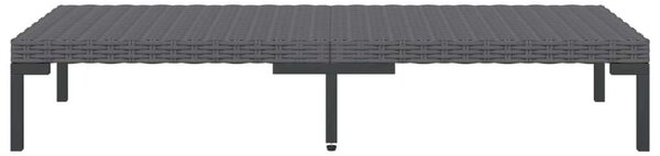 Polyrattan Kerti Bútorszett - 7 részes - Sötétszürke