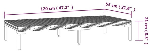 Polyrattan Kerti Bútorszett - 7 részes - Sötétszürke