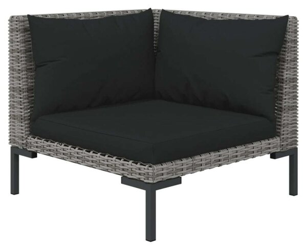 VidaXL Polyrattan Kerti Ülőgarnitúra - 4 részes, Sötétszürke