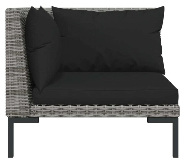 VidaXL Polyrattan Kerti Ülőgarnitúra - 4 részes, Sötétszürke