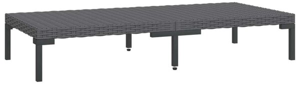 Polyrattan Kerti Bútorszett - 7 részes - Sötétszürke