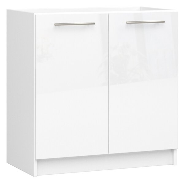 AKORD Oliwia Mosogatószekrény Magasfényű Fehér 80cm