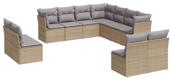 VidaXL Polyrattan Kerti Ülőgarnitúra - 11 részes - Bézs