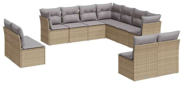 VidaXL Polyrattan Kerti Ülőgarnitúra - 11 részes - Bézs