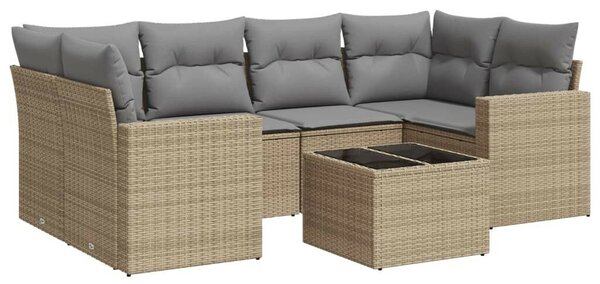 VidaXL Polyrattan Kerti Ülőgarnitúra - 7 részes - Bézs