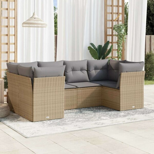 VidaXL Polyrattan Kerti Ülőgarnitúra - Bézs - 6 részes