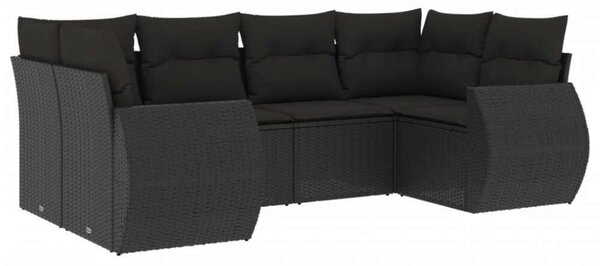 VidaXL Polyrattan Kerti Ülőgarnitúra - Fekete - 6 részes