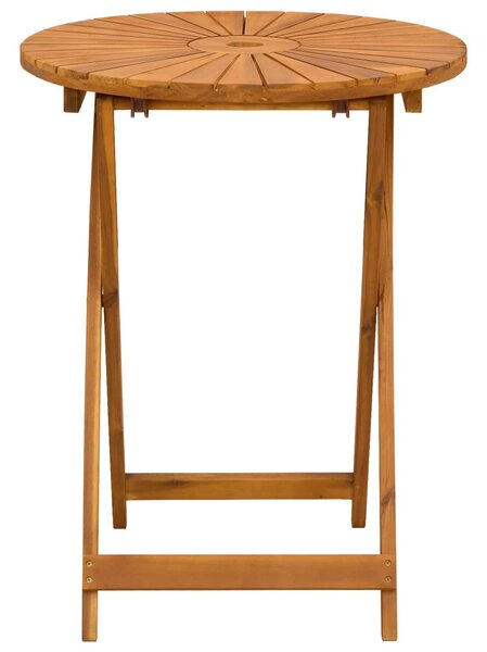 VidaXL Összecsukható kertasztal Természetes Ø60 x 75 cm Tömör Akácfa