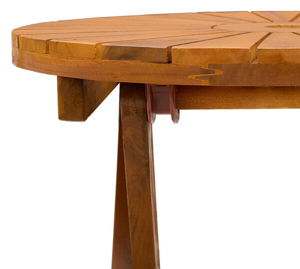 VidaXL Összecsukható kertasztal Természetes Ø60 x 75 cm Tömör Akácfa