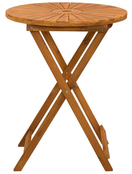 VidaXL Összecsukható kertasztal Természetes Ø60 x 75 cm Tömör Akácfa