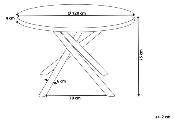 Étkezőasztal LORENZO Barna kőris 120 cm 120 cm