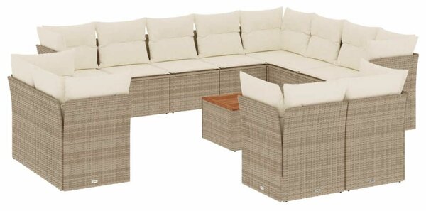 VidaXL Polyrattan Kerti Ülőgarnitúra - 13 részes - Bézs
