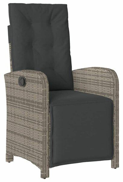VidaXL 5 részes Kerti Étkezőgarnitúra - Szürke Polyrattan