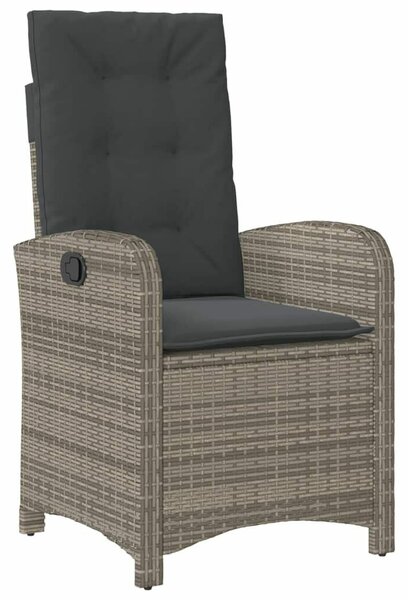 VidaXL 5 részes Kerti Étkezőgarnitúra - Szürke Polyrattan