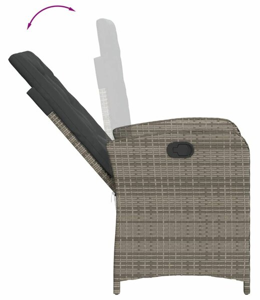 VidaXL 5 részes Kerti Étkezőgarnitúra - Szürke Polyrattan