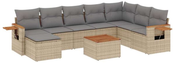 VidaXL Polyrattan Kerti Ülőgarnitúra - 9 részes - Bézs