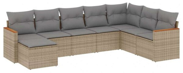 VidaXL Polyrattan Kerti Ülőgarnitúra - 8 részes - Bézs