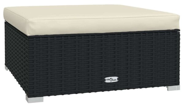 VidaXL 11 részes fekete polyrattan kerti ülőgarnitúra párnákkal