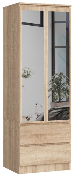 AKORD Star Tükrös Ruhásszekrény Sonoma Tölgy 60cm