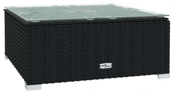 VidaXL 11 részes fekete polyrattan kerti ülőgarnitúra párnákkal