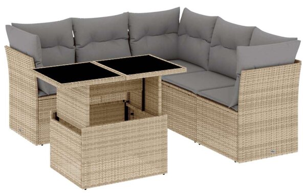 VidaXL Polyrattan Kerti Ülőgarnitúra - 6 részes - Bézs