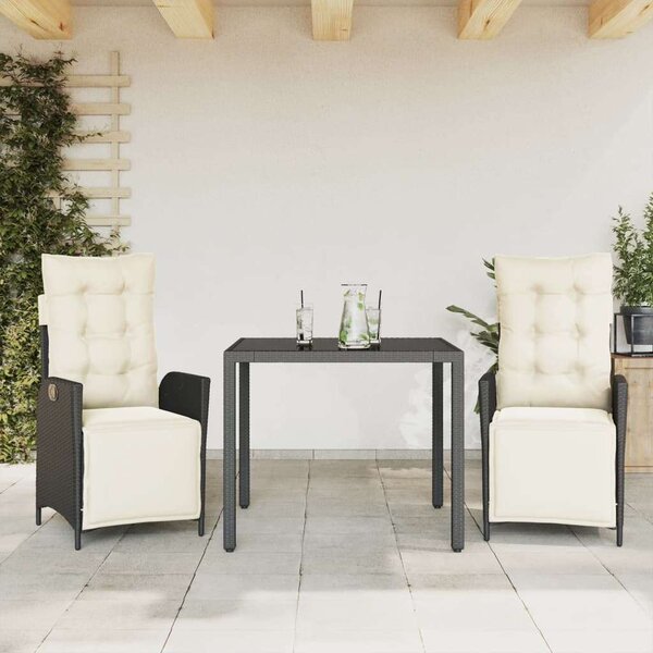 VidaXL Polyrattan Kerti Étkezőgarnitúra - 3 részes