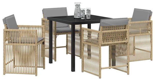 Kert étkező szett 5 pcs Bézs polirattan